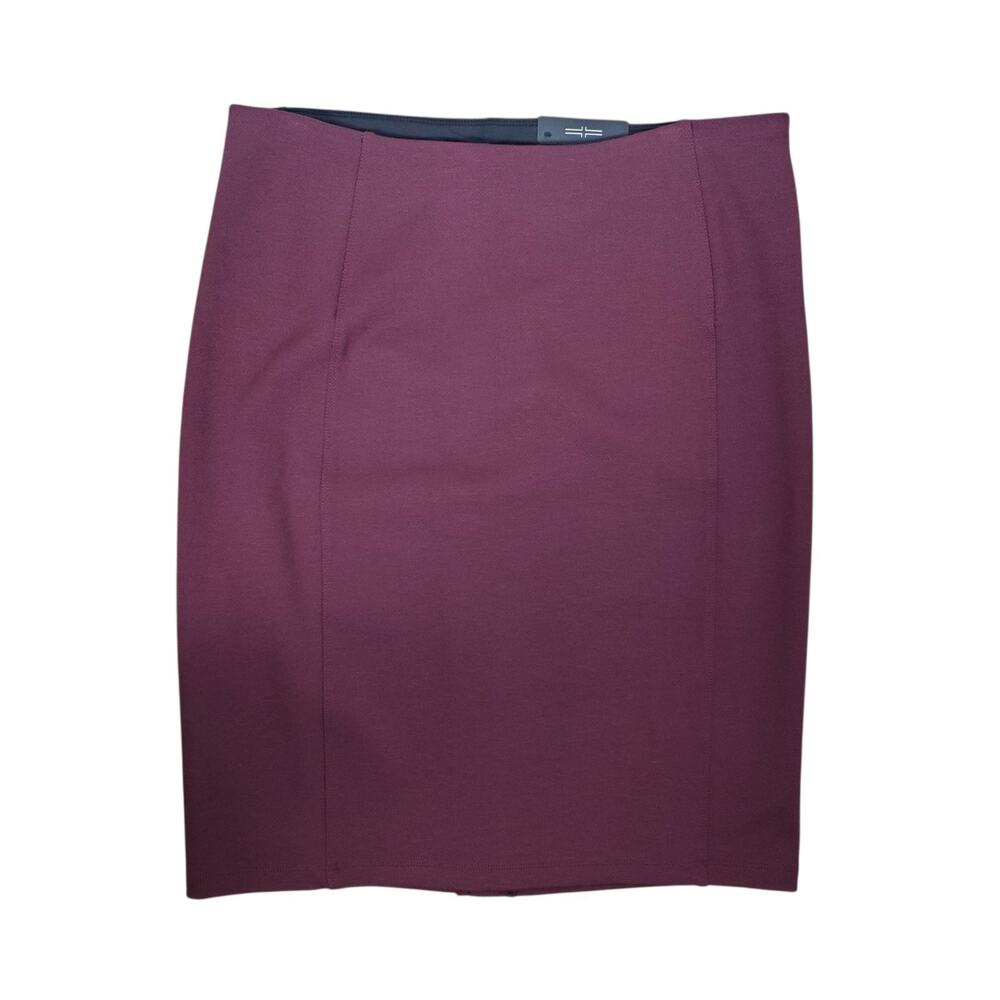 NEW Liverpool BIA Textured Knit Pencil Skirt 12P Petite Cocoa Burgundy Pull On